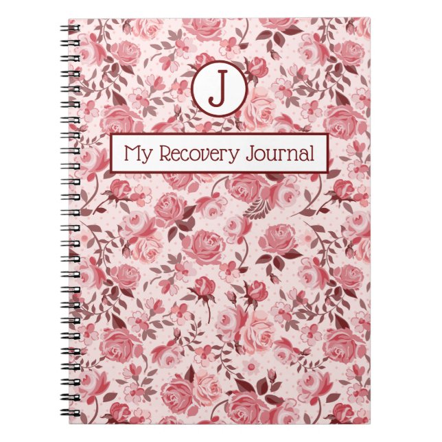 Recovery Journal Rosa ros bärbar dator Anteckningsbok (Framsidan)
