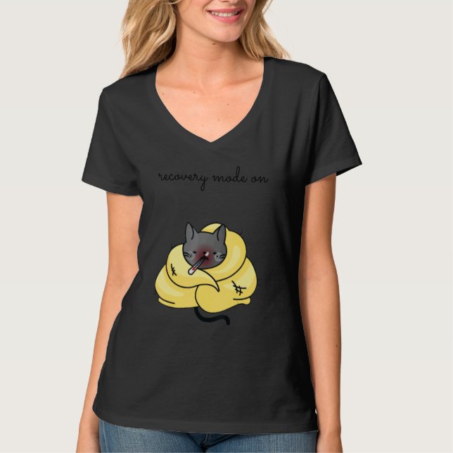Recovery Mode On Get Well   Injury Tuxedo Cat T Shirt (Framsida)