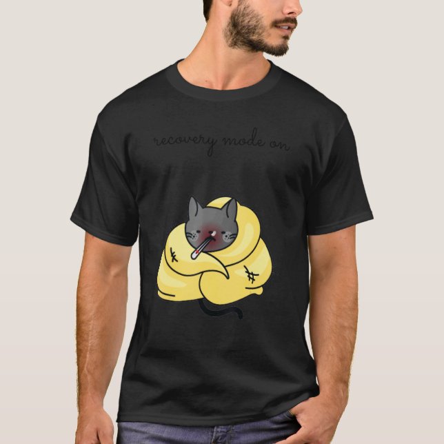Recovery Mode On Get Well   Injury Tuxedo Cat T Shirt (Framsida)