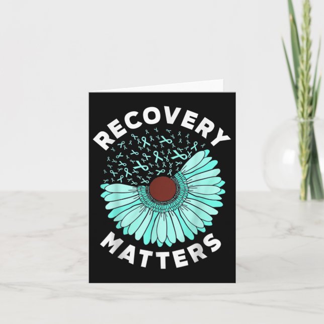 Recovery S Alcohol Drug Awareness Addence Ribbon Kort (Framsida)