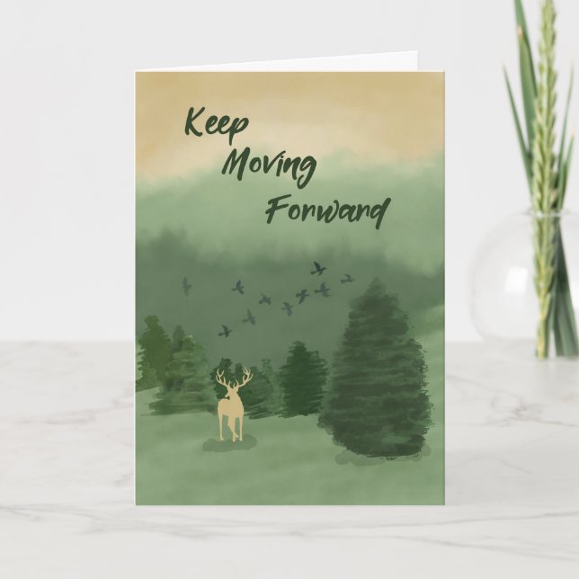 Recovery Support Grönt liggande Hjort Evergreen Kort (Framsida)