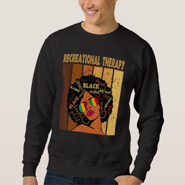 Recreational Therapy Afro African American Black H Lång Ärmad Tröja (Framsida)