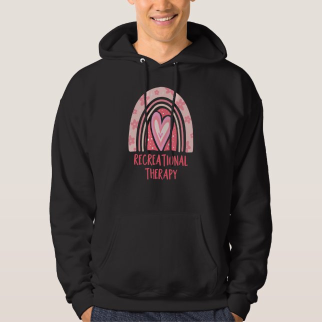 Recreational Therapy Valentine Day Rainbow Rt te Hoodie (Framsida)