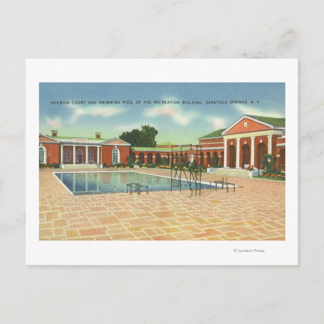 Recretion Bldg Insida Court och Bassäng View Vykort (Framsida)