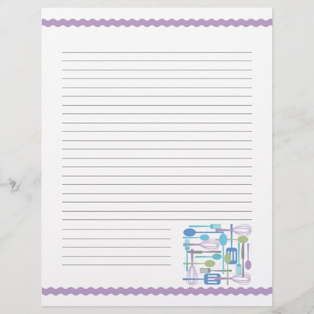 Recro Kitchen Cooking Utensils Recipe Pages (Framsida)