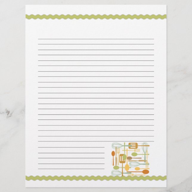 Recro Kitchen Cooking Utensils Recipe Pages (Framsida)