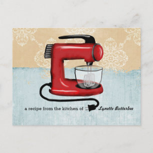 Recro Red stand mixer-receptkort Vykort