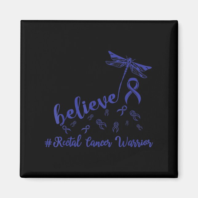 Rectal Cancer Warrior Dragonfly Tro Hope Magnet (Framsidan)