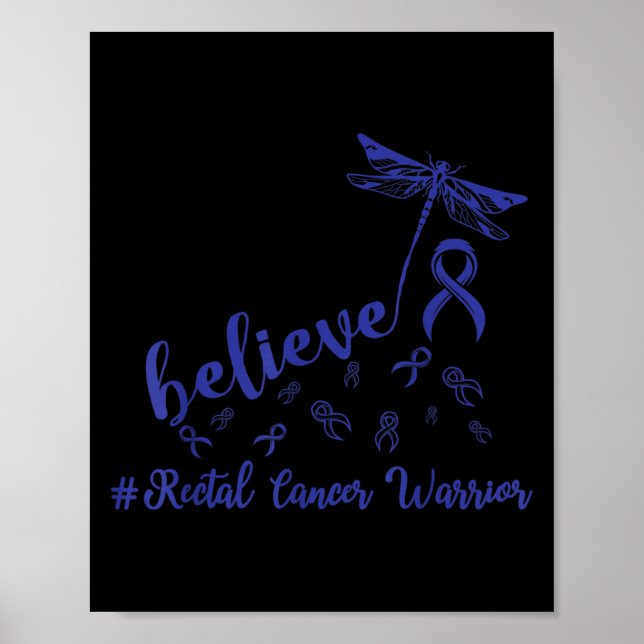Rectal Cancer Warrior Dragonfly Tro Hope Poster (Framsidan)