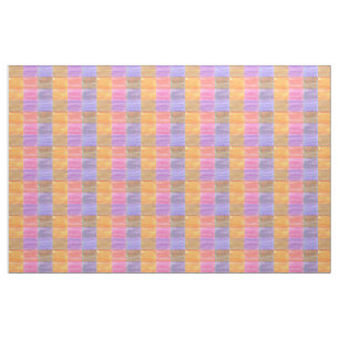 Rectangle Blends Orange Rosa Lila Fabric Tyg