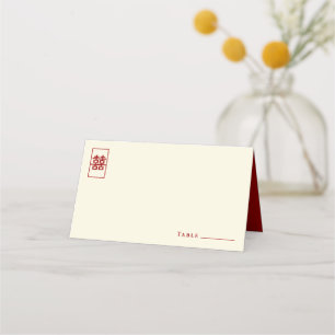 Rectangle Dubbla Happity Simple Chinese Bröllop Placeringskort