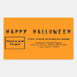 Rectangle-etikett för Business Halloween-Orange Rektangulärt Klistermärke