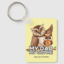 Rectangle Keychain : My Pappa My Old Me (gult)