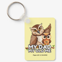 Rectangle Keychain : My Pappa My Old Me (gult)