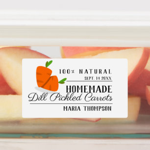 Rectangle Modern Caniting Label Pickled Carrot Klistermärke