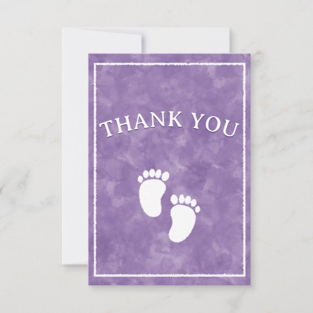 Rectangmallen lila Watercolor Baby Shower Rectangl Tack Kort (Framsida)