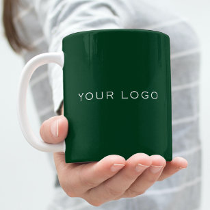 Rectangular Business logotyp för Emerald grönt Kaffemugg