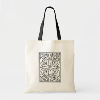 Rectangular celtic pattern black and white tygkasse