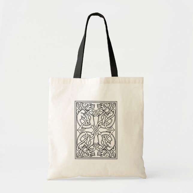 Rectangular celtic pattern black and white tygkasse (Framsidan)