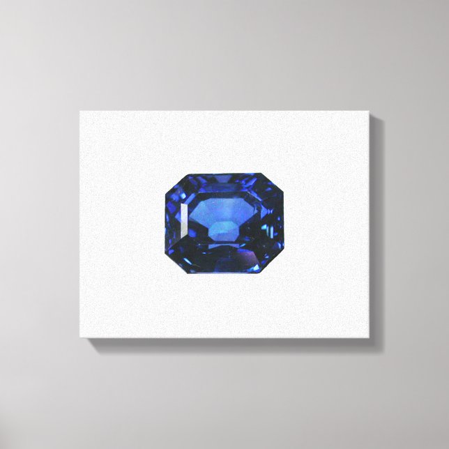 Rectangular Sapphire Blue Pattern Canvastryck (Framsida)