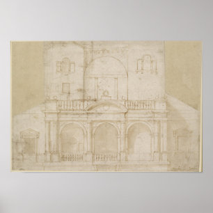 Recto: Arkitektonisk design (villan Madama) Poster