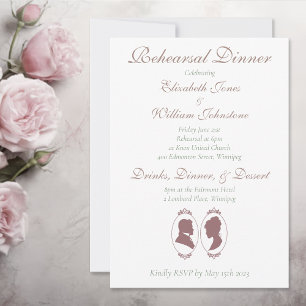 Recue Bridgerton Rosa ros Cameos Inbjudningar
