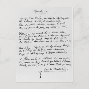 Recueillement', signerad sonnet, 1861 vykort