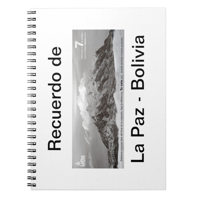 recuerdo de Las Paz Anteckningsbok (Framsidan)