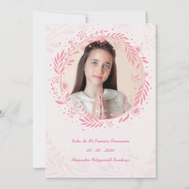 Recuerdo de Mi Primera Comunión Corona de flores Julkort (Framsida)