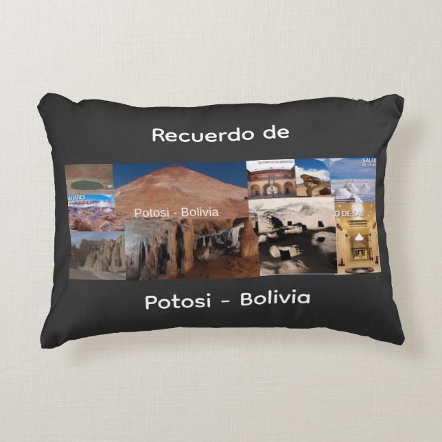 Recuerdo de Potosi Bolivia Prydnadskudde (Framsidan)