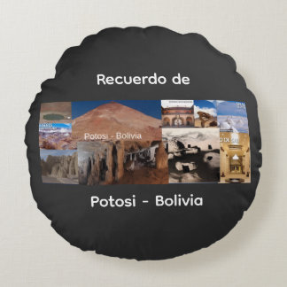 Recuerdo de Potosi Bolivia Rund Kudde