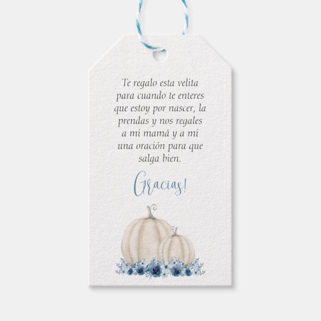 Recuerdo Oración Spain Baby Shower Favor Presentetikett (Framsidan)