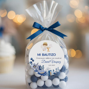 Recuerdos Bautizo Boy Angel Baptism-favoritgåvor Runt Klistermärke