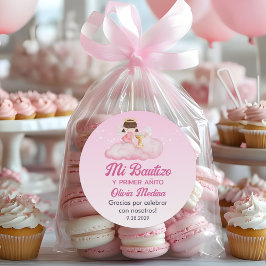 Recuerdos Bautizo Cute Baptism - första årets favo Runt Klistermärke