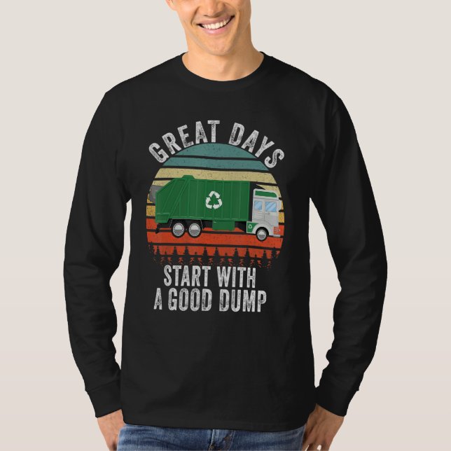 Recycling Garbage Truck Trash Collector  Recycling T Shirt (Framsida)