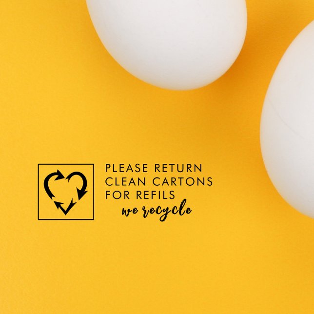 Recycling Heart Custom Text Egg Carton Refills Sel Självfärgande Stämpel (Skapare uppladdad)