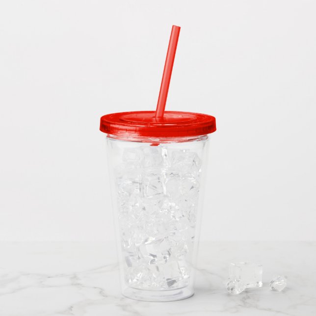 Red 16 oz Acrylic Tumbler for Cold Beverages Take Away Mugg (Baksida Ice)