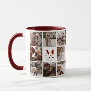 Red 18 Photo Collage Modern Family Personlig Mugg