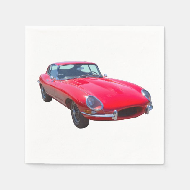 Red 1964 Jaguar XKE Antique Sports Car Pappersservett (Framsidan)