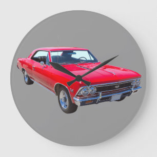 Red 1966 Chevy Chevelle SS 396 Stor Klocka