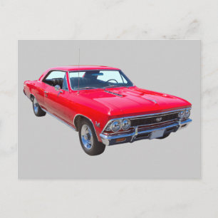 Red 1966 Chevy Chevelle SS 396 Vykort