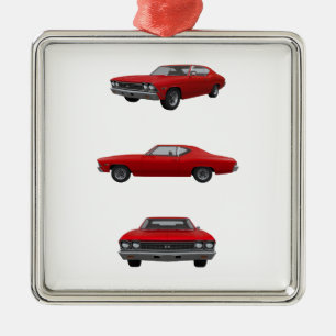 Red 1968 Chevelle SS: Julgransprydnad Metall