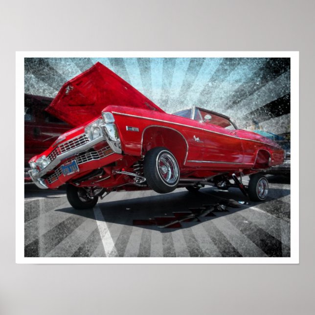 Red 1968 Chevrolet Impala Lowrider Poster (Framsidan)