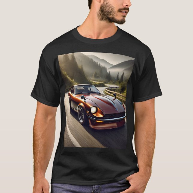 Red 1972 Datsun 240Z nissan japan japanese Car T Shirt (Framsida)