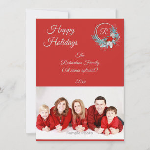 Red 1 Photo Family Helgdag Card Julkort