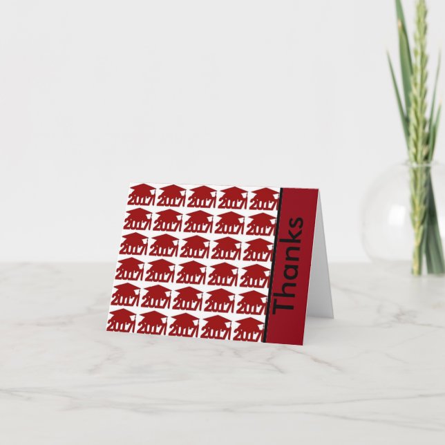 Red 2017 Studenten Anpassningsbar Tackkort (Framsida)