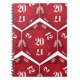 Red-20-Sided-Dice-Pattern Anteckningsbok