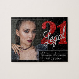 Red 21 och Legal   Modern foto på 21:a födelsedage Pussel