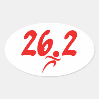 Red 26.2 maraton ovalt klistermärke