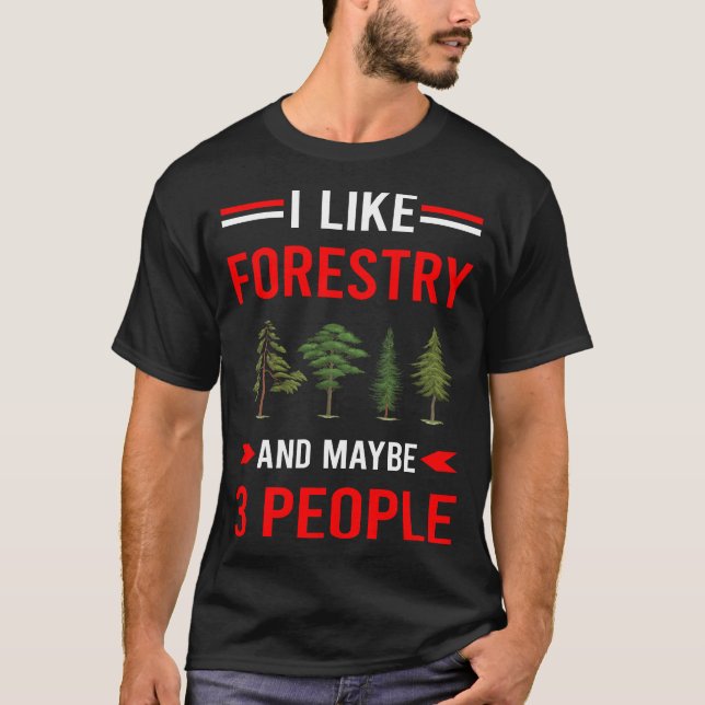 Red 3 People Forestry T Shirt (Framsida)